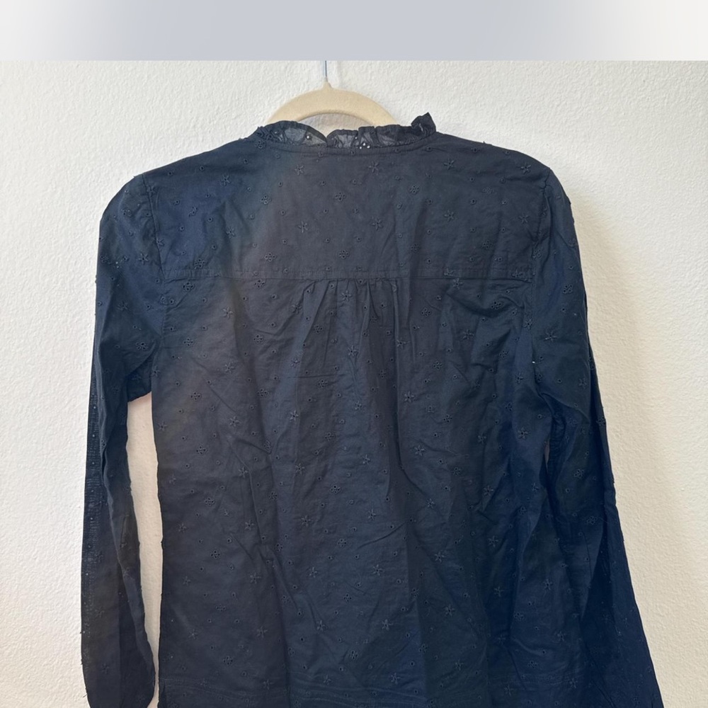 Black Ruffled Blouse - JCrew - Picture 6 of 7